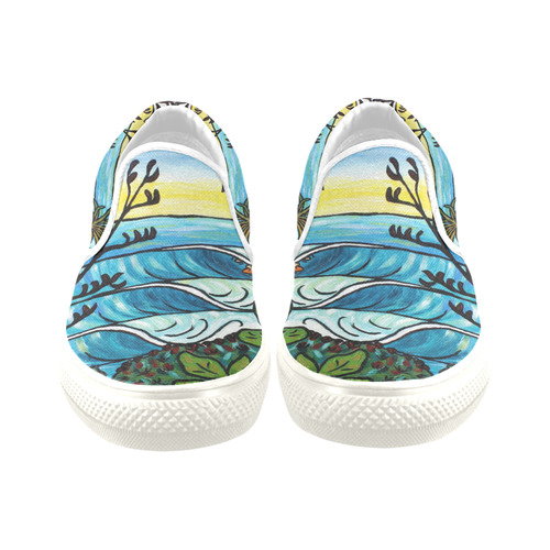 NZ Summer Surf Slip-on Canvas Shoes for Kid (Model 019)