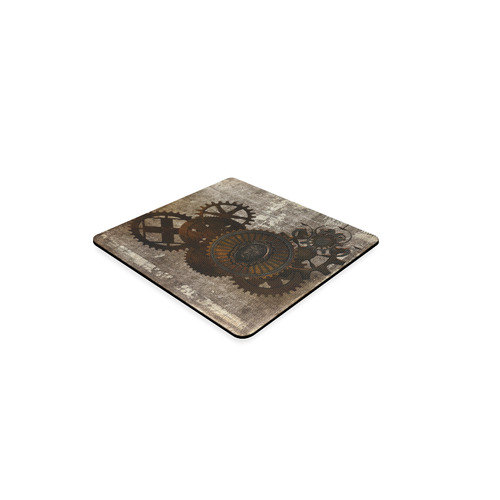 A rusty steampunk letter with gears Square Coaster