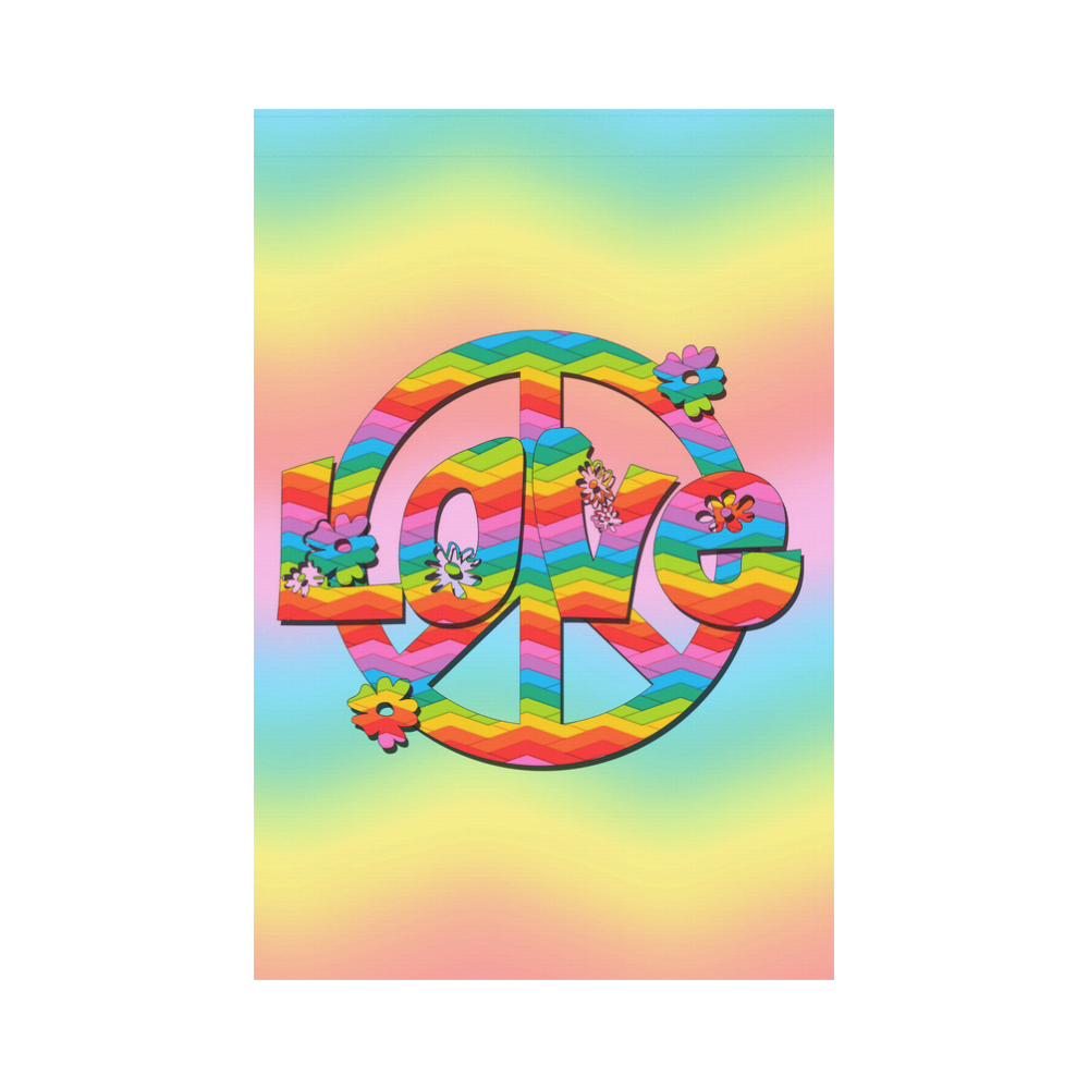 Colorful Love and Peace Background Garden Flag 12‘’x18‘’（Without Flagpole）