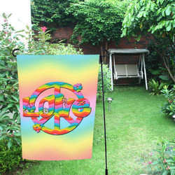 Colorful Love and Peace Background Garden Flag 12‘’x18‘’（Without Flagpole）