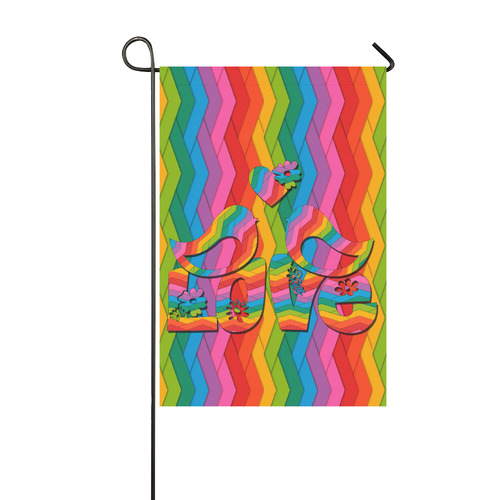 Love Birds with a Heart Garden Flag 12‘’x18‘’（Without Flagpole）