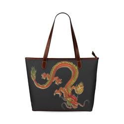 Fantastic Metallic Gleaming Dragon Shoulder Tote Bag (Model 1646)