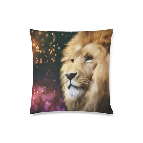Male lion digital painting Custom Zippered Pillow Case 16"x16"(Twin Sides)