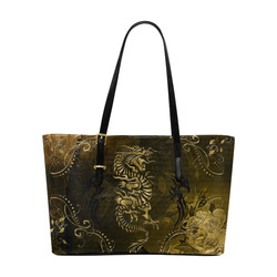 Wonderful chinese dragon in gold Euramerican Tote Bag/Large (Model 1656)