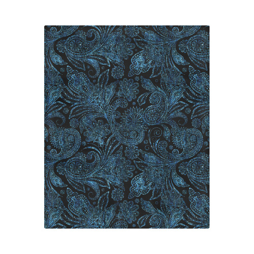 Elegant blue flower glitter look Duvet Cover 86"x70" ( All-over-print)