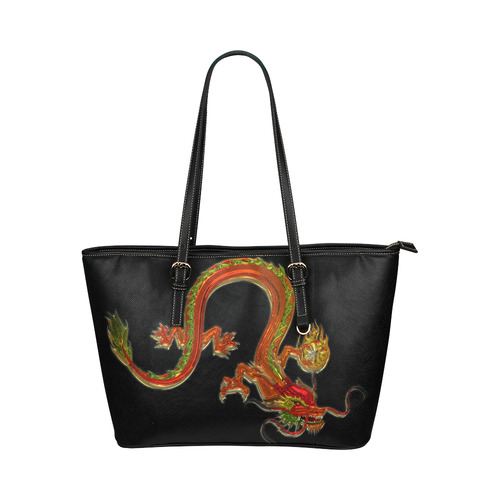 Fantastic Metallic Gleaming Dragon Leather Tote Bag/Large (Model 1651)