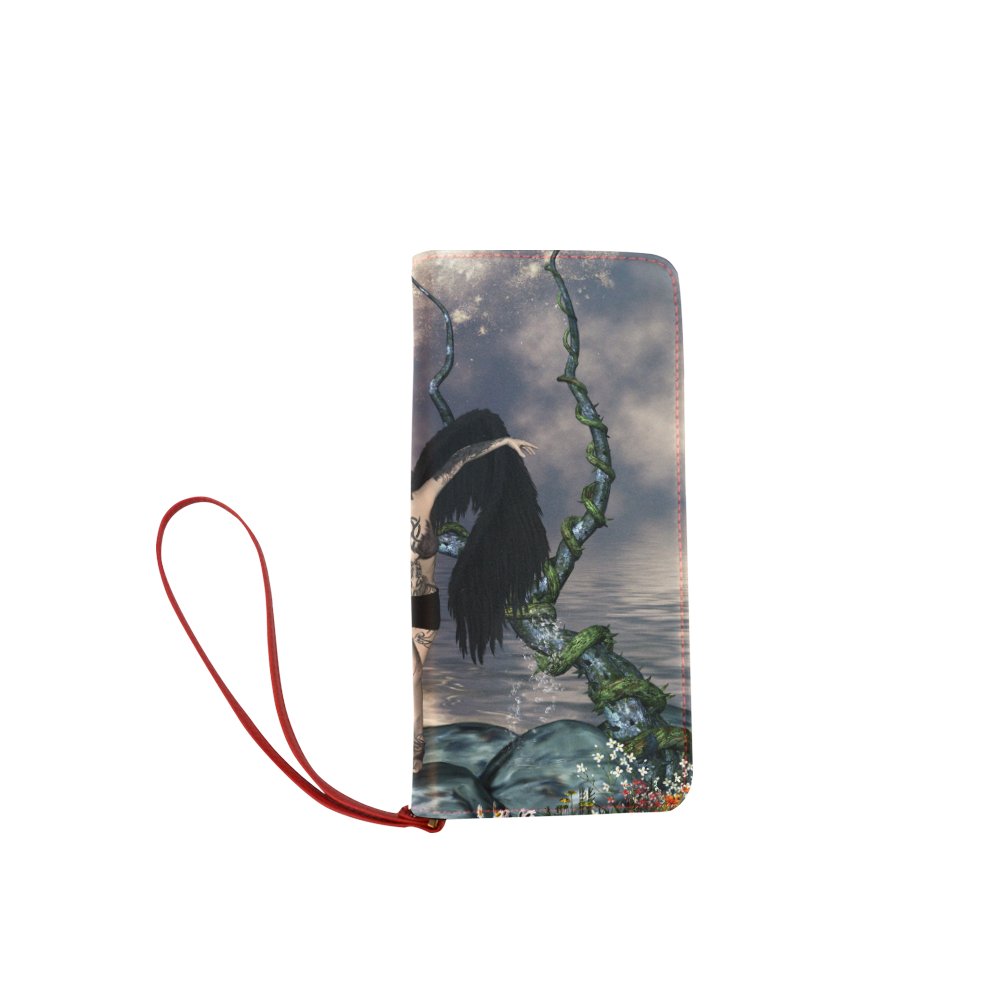 Wonderful dark swan fairy Women's Clutch Wallet (Model 1637)