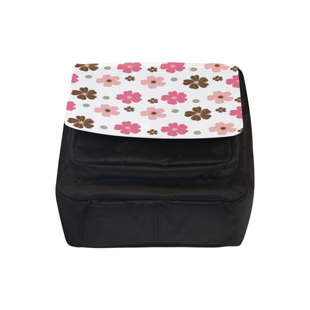 Pink and Brown Flowers Floral Pattern Crossbody Nylon Bags (Model 1633)