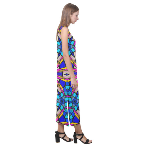 Kaleido Fun 30B by JamColors Phaedra Sleeveless Open Fork Long Dress (Model D08)
