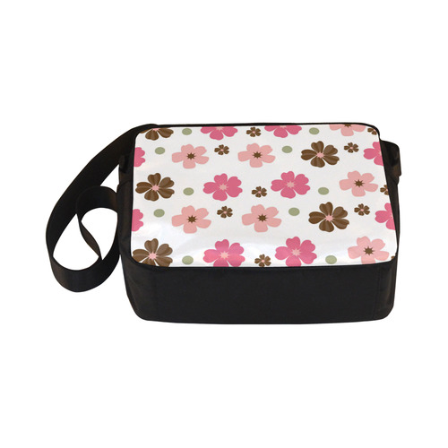 Pink and Brown Flowers Floral Pattern Classic Cross-body Nylon Bags (Model 1632)