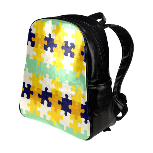 Puzzle pieces Multi-Pockets Backpack (Model 1636)