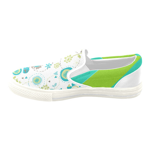Floral_2-2 Women's Unusual Slip-on Canvas Shoes (Model 019)