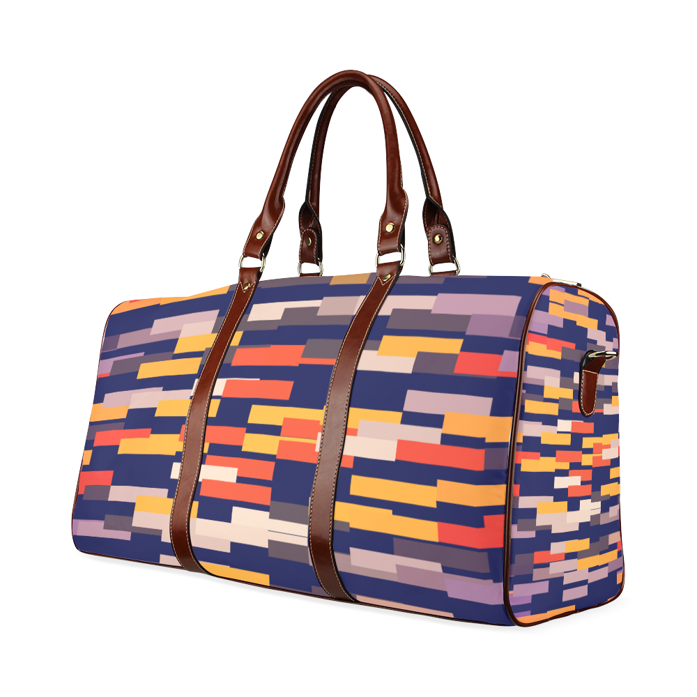 Rectangles in retro colors Waterproof Travel Bag/Small (Model 1639)