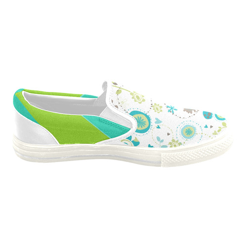 Floral_2 Women's Unusual Slip-on Canvas Shoes (Model 019)
