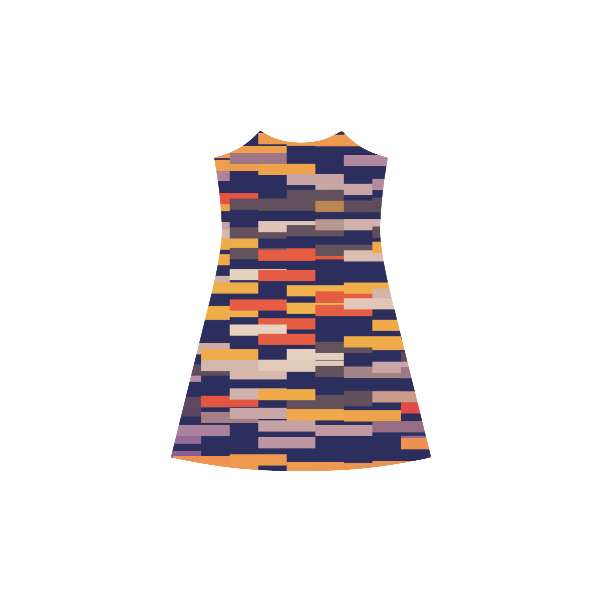 Rectangles in retro colors Alcestis Slip Dress (Model D05)
