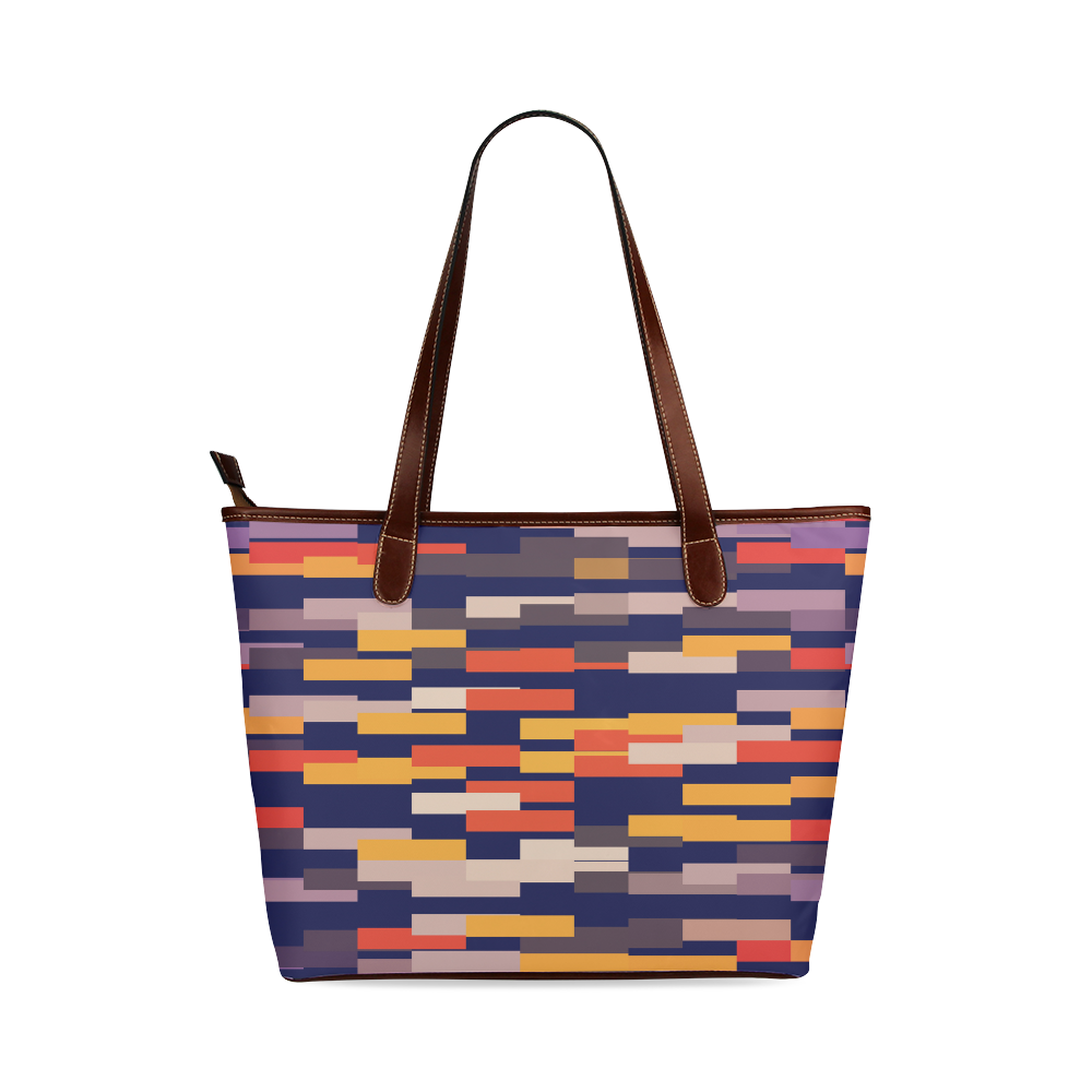 Rectangles in retro colors Shoulder Tote Bag (Model 1646)
