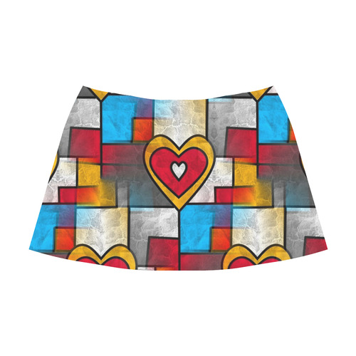 That is my heart by Popart Lover Mnemosyne Women's Crepe Skirt (Model D16)