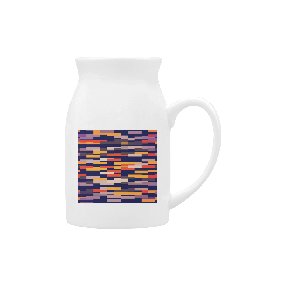 Rectangles in retro colors Milk Cup (Large) 450ml
