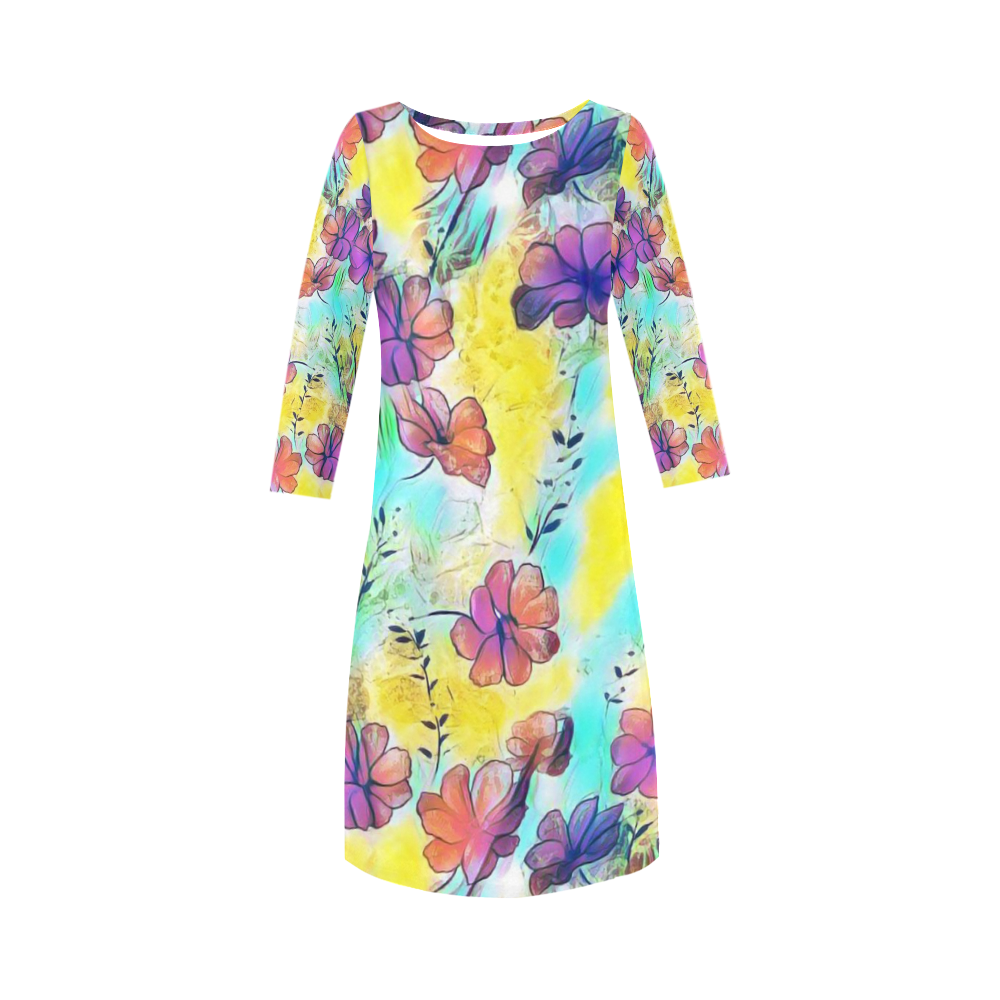 Floral Dreams 12 by JamColors Round Collar Dress (D22)