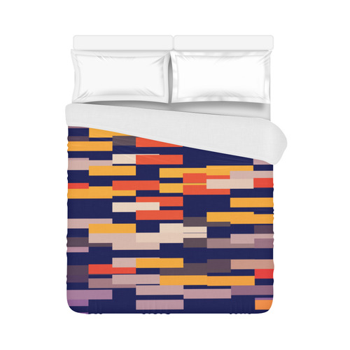 Rectangles in retro colors Duvet Cover 86"x70" ( All-over-print)