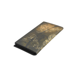 Wonderful chinese dragon in gold Women's Leather Wallet (Model 1611)