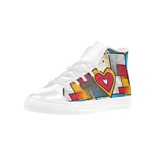 That is my heart by Popart Lover Aquila High Top Microfiber Leather Women's Shoes (Model 032)