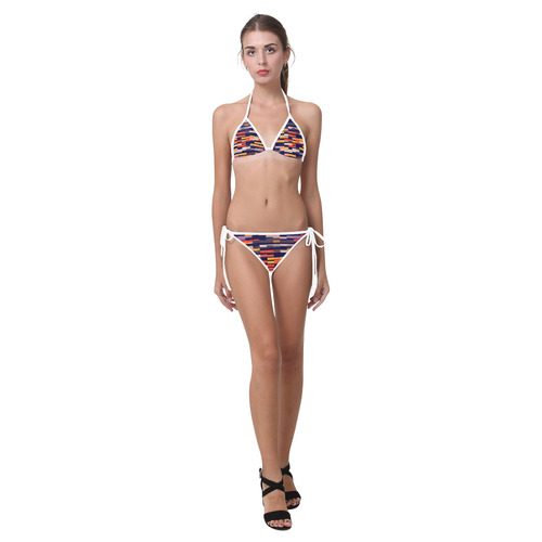 Rectangles in retro colors Custom Bikini Swimsuit (Model S01)