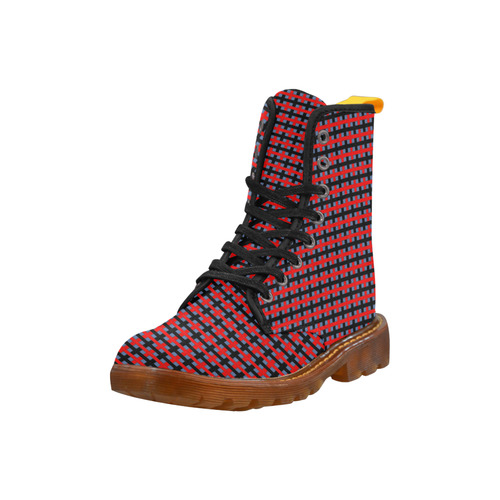 RED CHECKER Martin Boots For Women Model 1203H