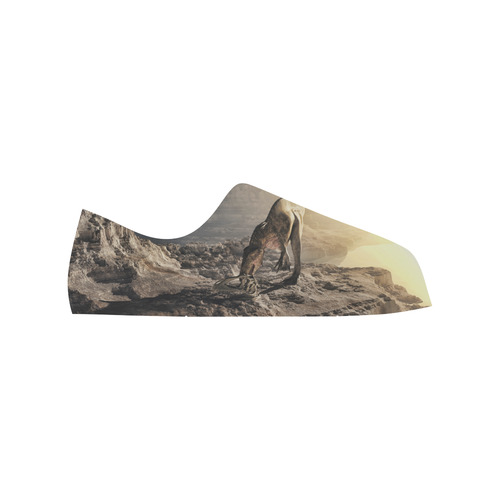 Acrocanthosaurus Dinosaur Low Top Canvas Shoes for Kid (Model 018)
