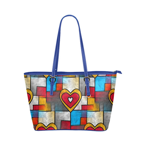That is my heart by Popart Lover Leather Tote Bag/Small (Model 1651)