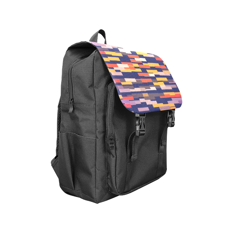 Rectangles in retro colors Casual Shoulders Backpack (Model 1623)