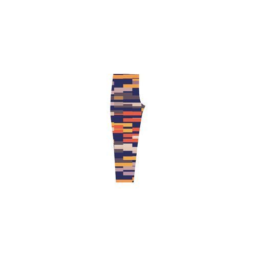 Rectangles in retro colors Capri Legging (Model L02)