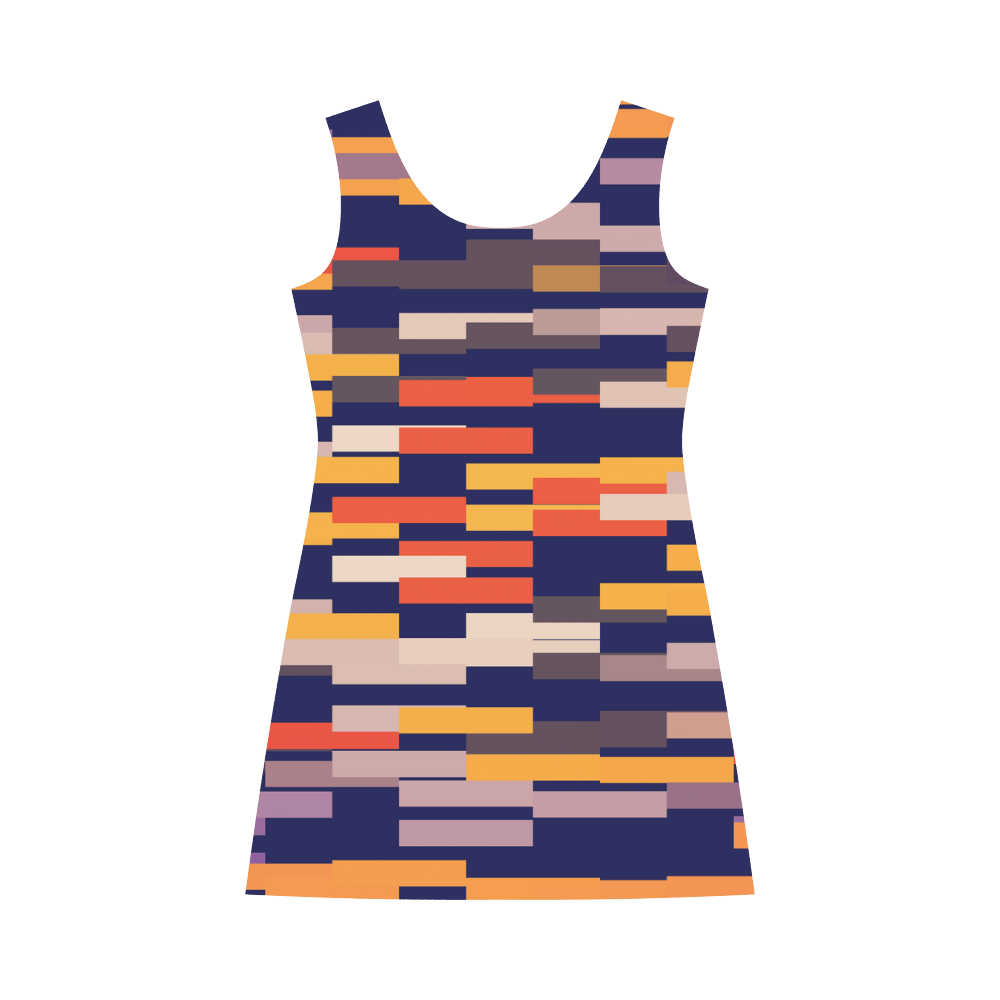Rectangles in retro colors Bateau A-Line Skirt (D21)