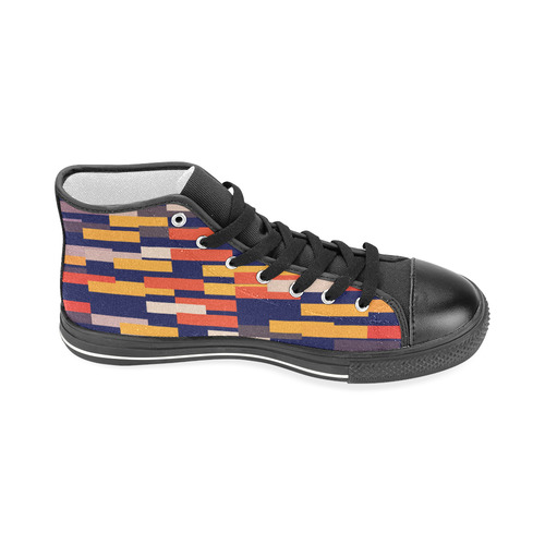 Rectangles in retro colors Men’s Classic High Top Canvas Shoes (Model 017)