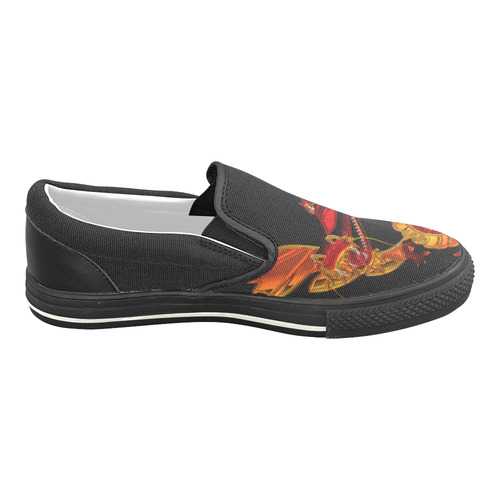 Awesome Metallic Gleaming Dragon Slip-on Canvas Shoes for Kid (Model 019)