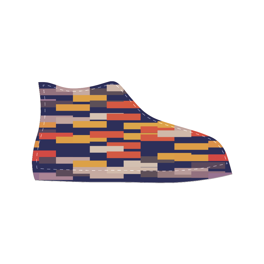Rectangles in retro colors Men’s Classic High Top Canvas Shoes (Model 017)