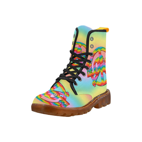 Colorful Love and Peace Background Martin Boots For Women Model 1203H