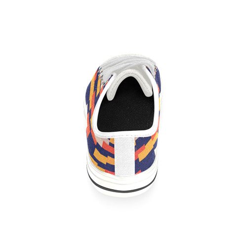 Rectangles in retro colors Low Top Canvas Shoes for Kid (Model 018)