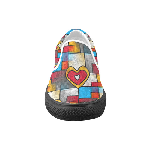 That is my heart by Popart Lover Women's Unusual Slip-on Canvas Shoes (Model 019)