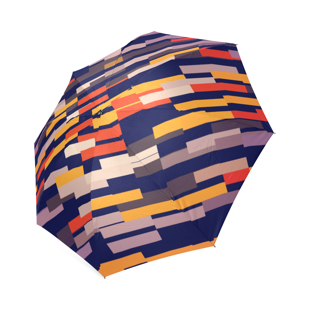 Rectangles in retro colors Foldable Umbrella (Model U01)