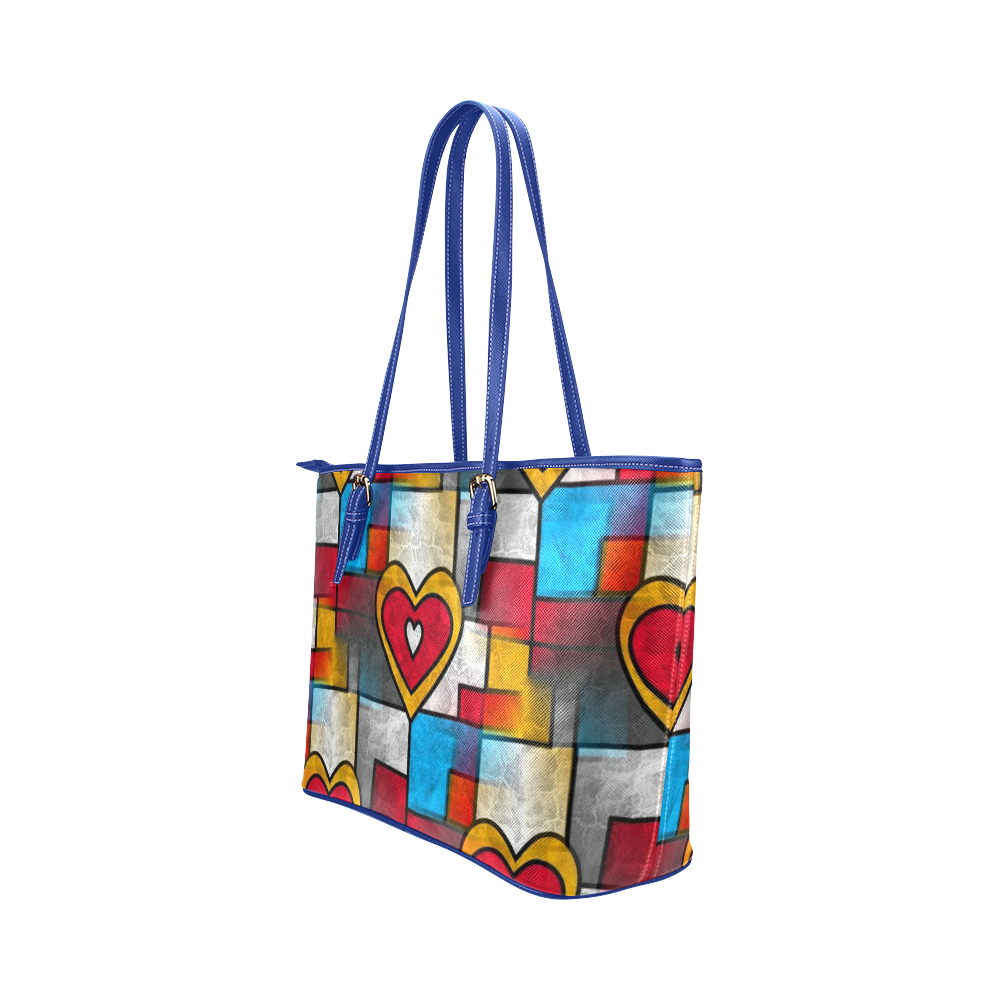 That is my heart by Popart Lover Leather Tote Bag/Small (Model 1651)