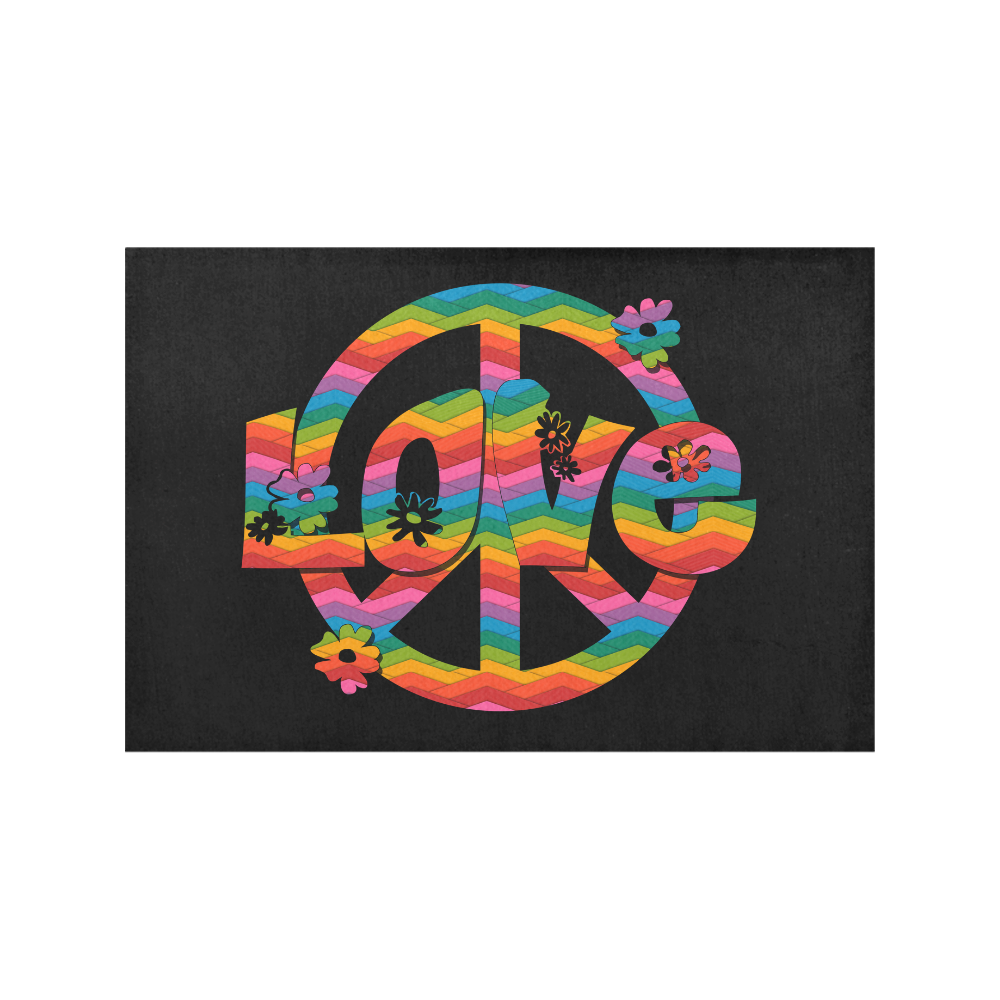 Colorful Love and Peace Placemat 12''x18''
