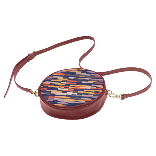 Rectangles in retro colors Round Sling Bag (Model 1647)