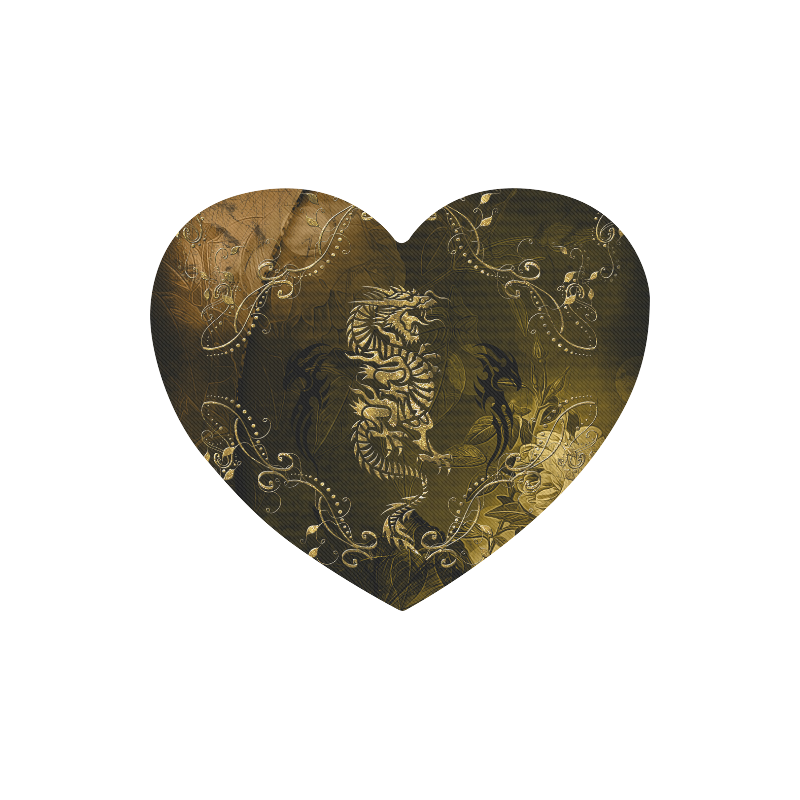 Wonderful chinese dragon in gold Heart-shaped Mousepad