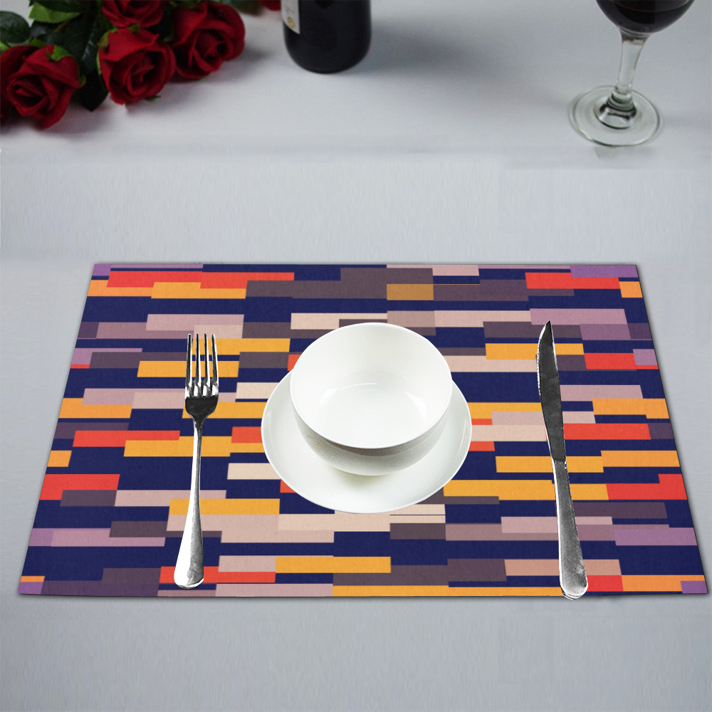 Rectangles in retro colors Placemat 12''x18''
