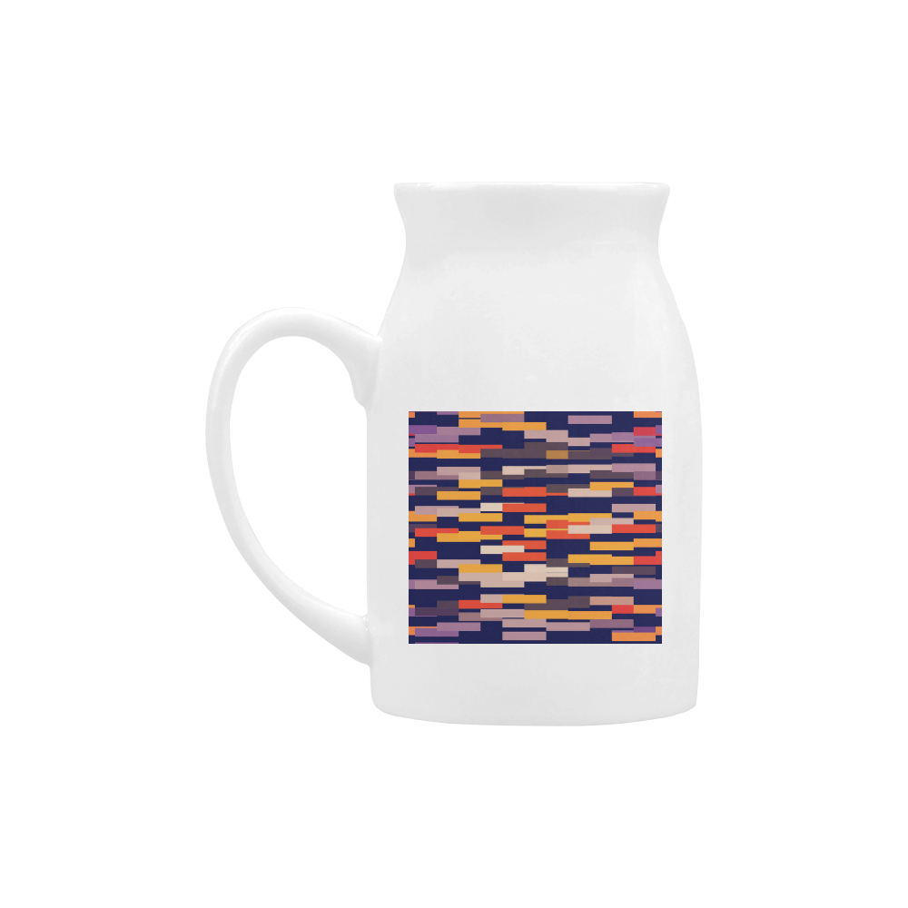 Rectangles in retro colors Milk Cup (Large) 450ml