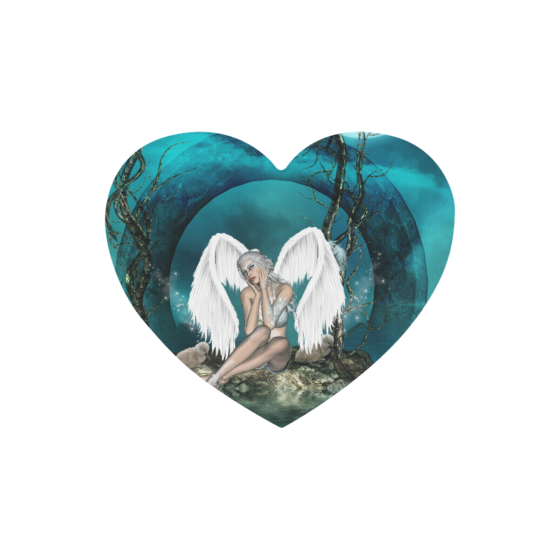 The beautiful white swan fairy Heart-shaped Mousepad