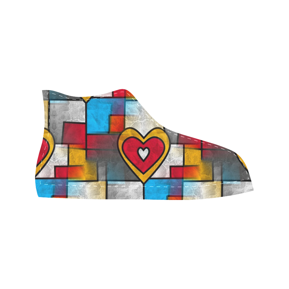 That is my heart by Popart Lover Aquila High Top Microfiber Leather Women's Shoes (Model 032)