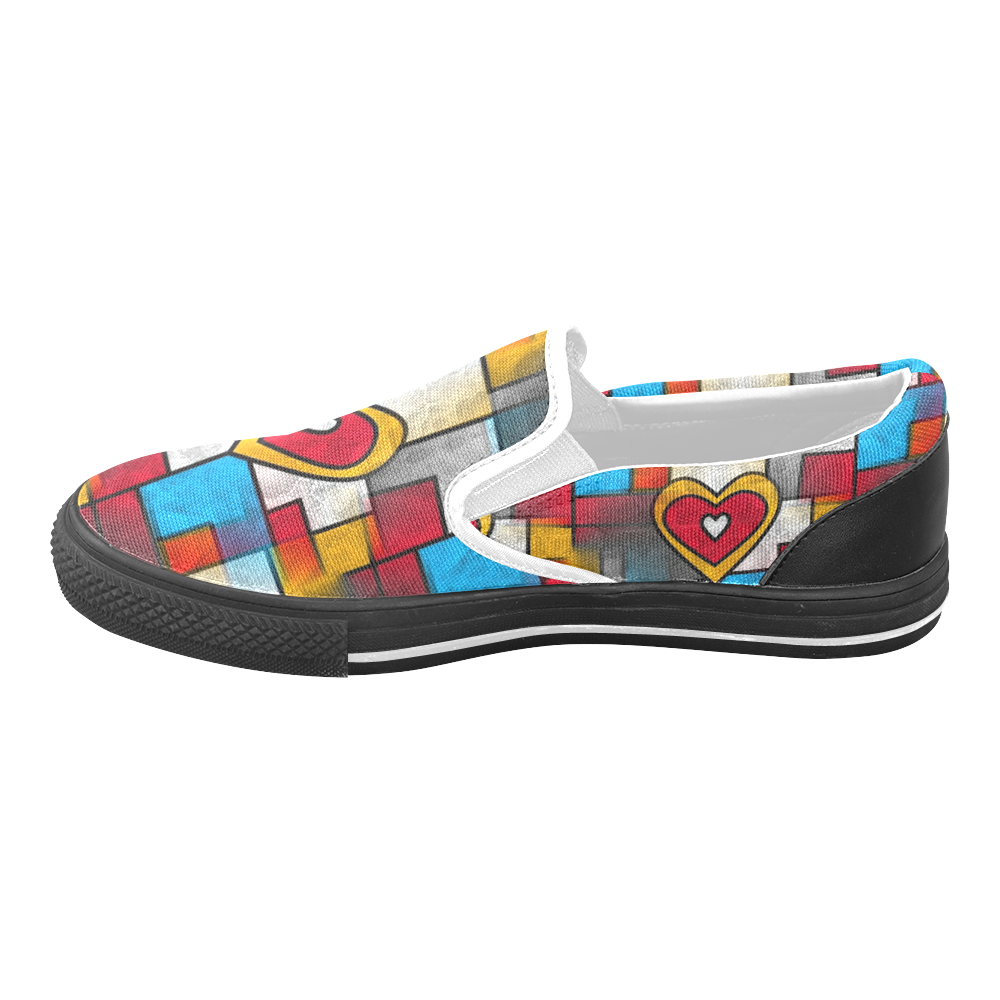 That is my heart by Popart Lover Women's Unusual Slip-on Canvas Shoes (Model 019)