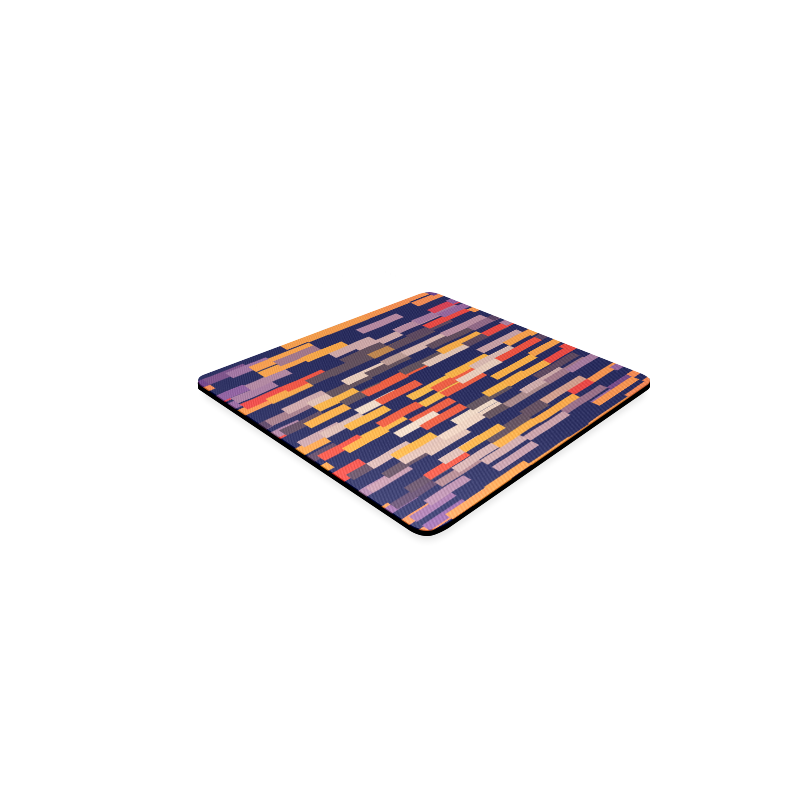 Rectangles in retro colors Square Coaster